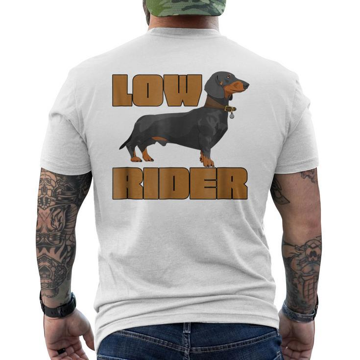 Funny Dachshund Dog Slogan T  Low Rider Mens Back Print T-shirt