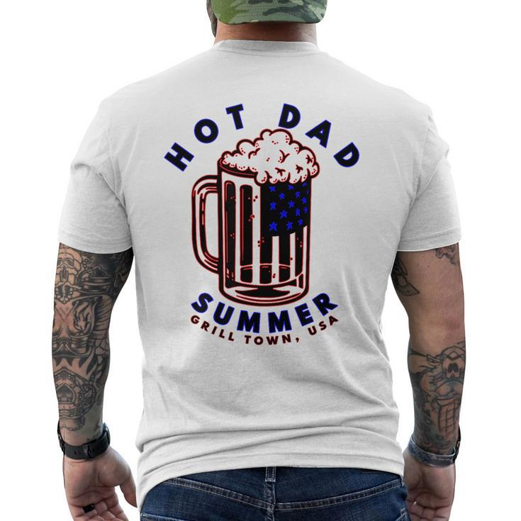 Funny Fathers Day Hot Dad Summer Bbq Dad Bod Gift  Mens Back Print T-shirt