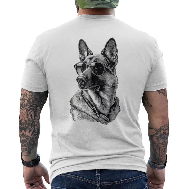 Funny German Shepherd Pet Sunglasses Dog Mens Back Print T shirt Seseable CA