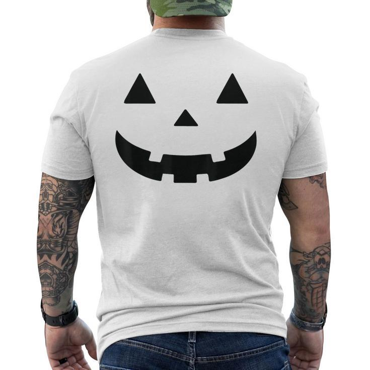 Giant Jack O' Lantern Face Halloween Pumpkin Face Men's T-shirt Back Print