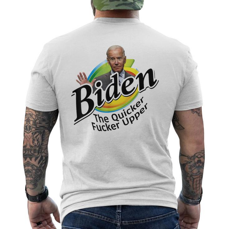 Funny Joe Biden Quicker Fr Upper Anti Biden Conservative  Mens Back Print T-shirt