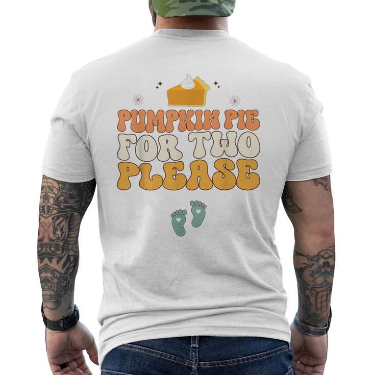 Pregnancy Announcement Pumpkin Pie For Two Please Men's T-shirt Back Print