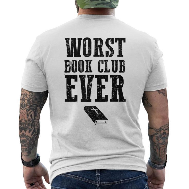 Funny Religion Bible Atheism Worst Book Club Ever Mens Back Print T-shirt