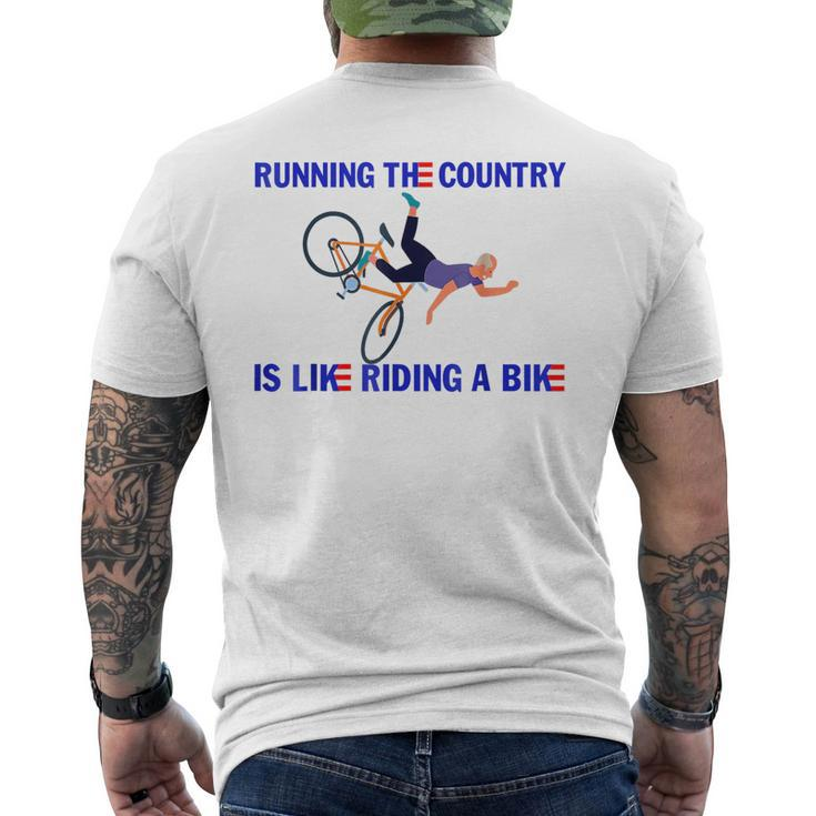 Funny Running The Country Is Like Riding A Bike Running Funny Gifts Mens Back Print T-shirt