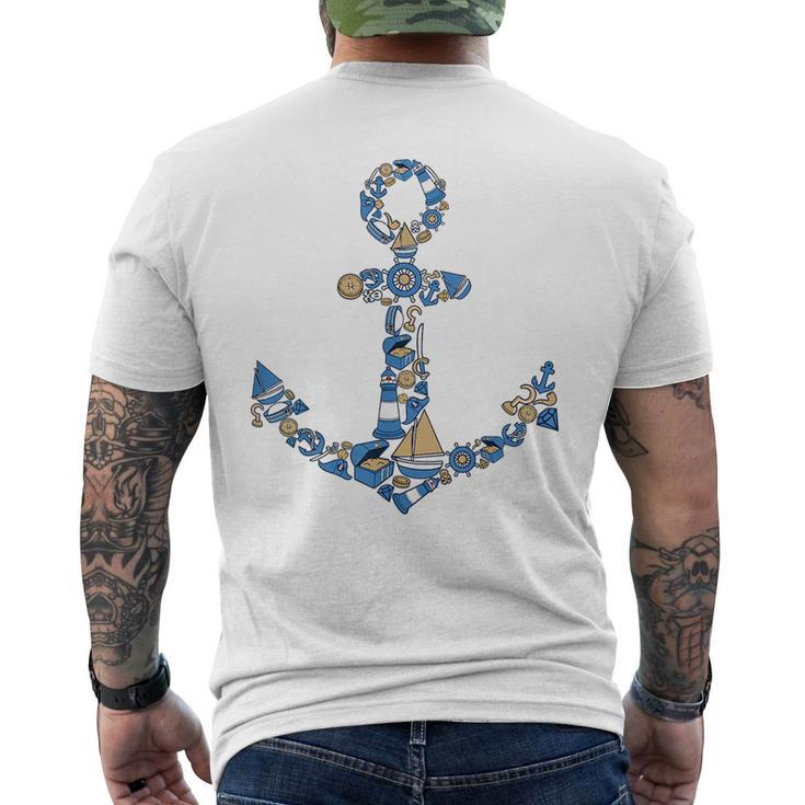 Funny Sailors Anchor  - Boat Lighthouse Ship Wheel Mens Back Print T-shirt