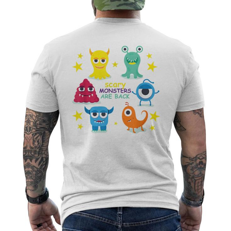 Funny Scary Monsters Mens Back Print T-shirt