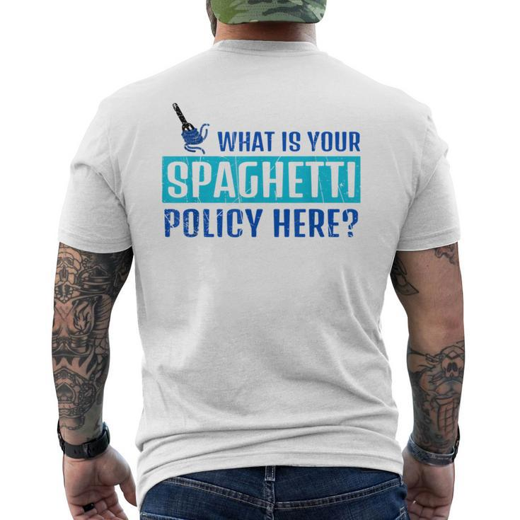 What Is Your Spaghetti Policy Italian Chefs Men's T-shirt Back Print