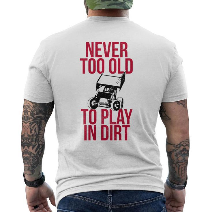 Funny Sprint Car Driver Team Racing Play Dirt Track Driver Funny Gifts Mens Back Print T-shirt