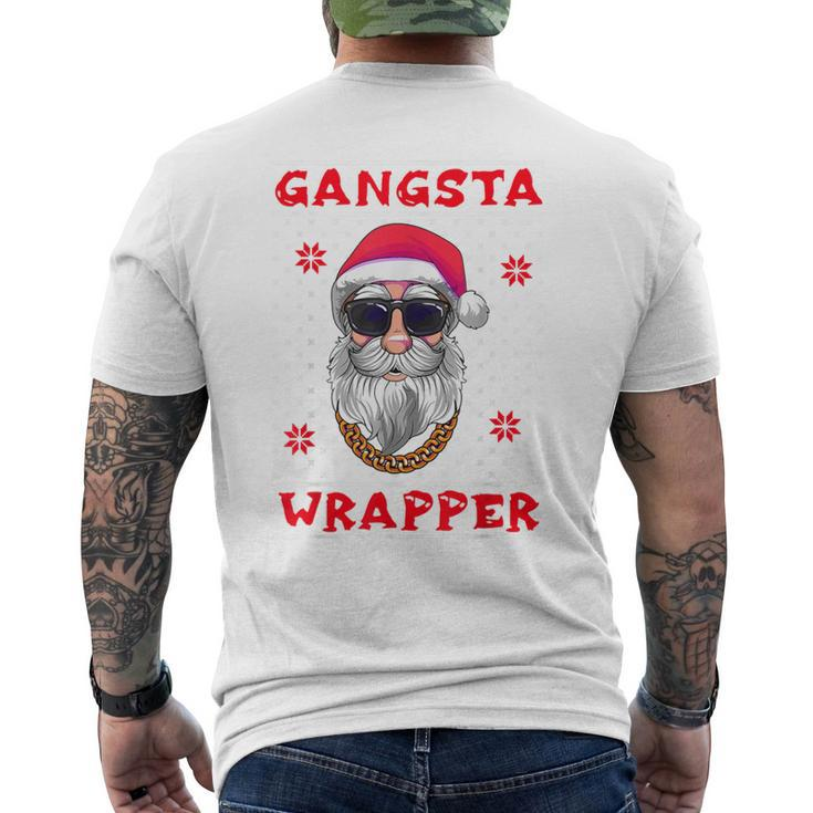Gangsta Wrapper Ugly Christmas Sweater Men's T-shirt Back Print