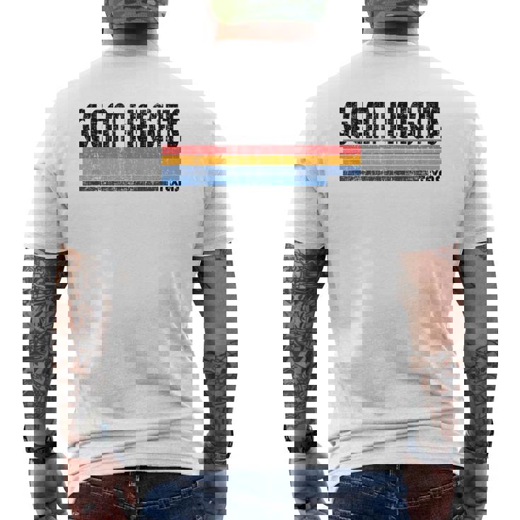 Glenn Heights Tx Hometown Pride Retro 70S 80S Style Men's T-shirt Back Print