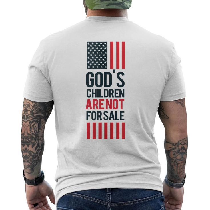 Gods Children Are Not For Sale America Flag  Mens Back Print T-shirt