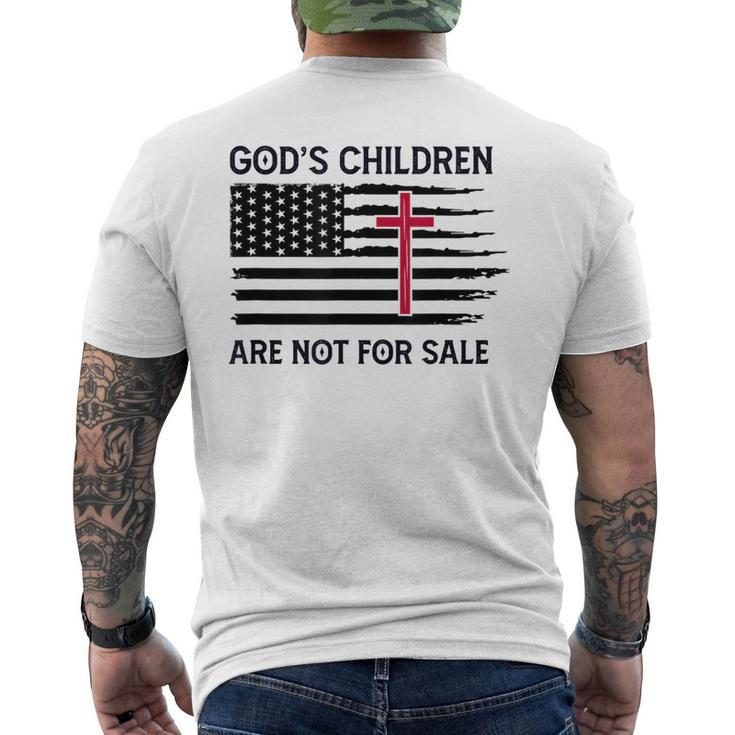 Gods Children Are Not For Sale American Flag Men Women  Mens Back Print T-shirt