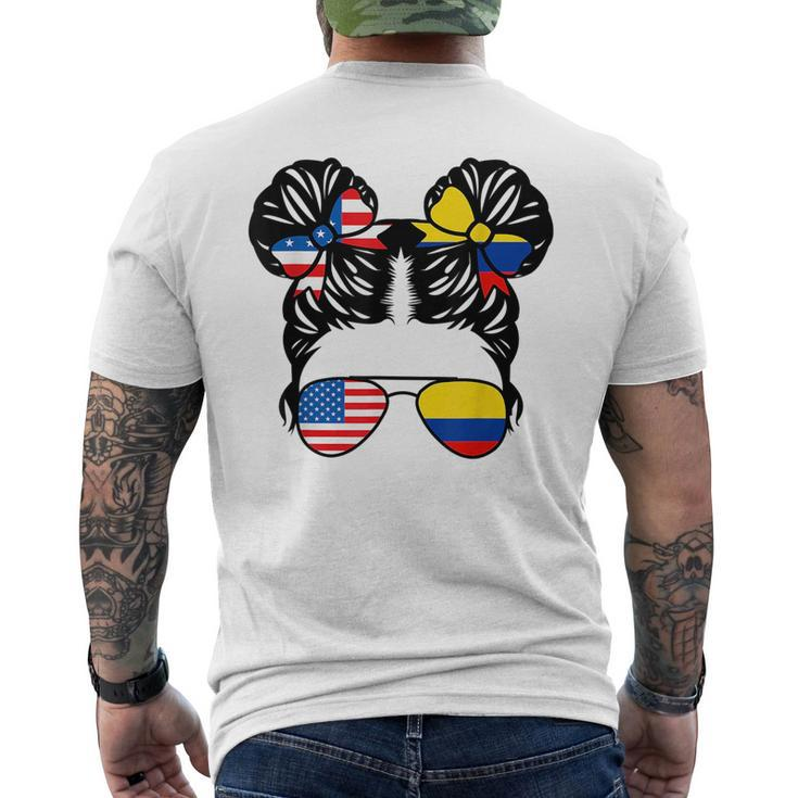 Half American Half Colombian Girl Usa Colombia Flag Patriot  Mens Back Print T-shirt