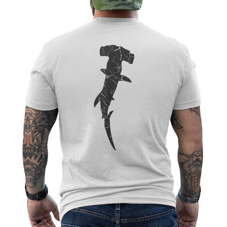 Hammerhead Shark Distressed Print - Vintage Hammerhead Shark  Mens Back Print T-shirt