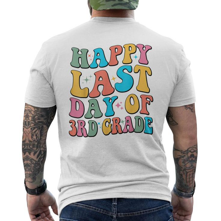 Happy Last Day Of 3Rd Grade Last Day Of School Groovy Men's Back Print T-shirt
