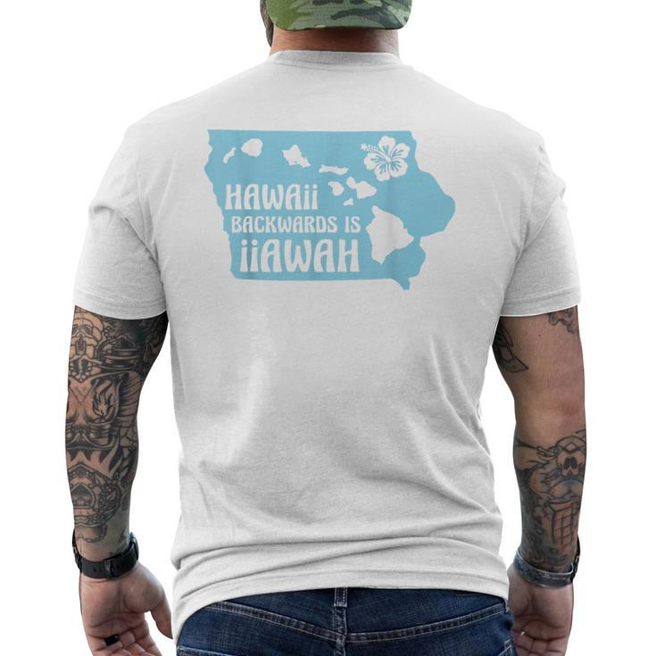 Hawaii Backwards Is Iiawah Men's T-shirt Back Print