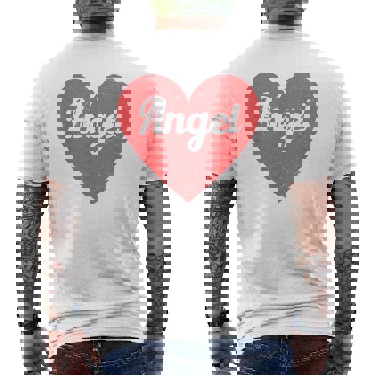 I Heart Angel First Names And Hearts I Love Angel Men's Back Print T-shirt