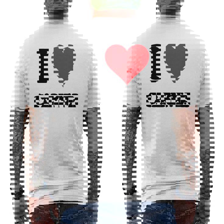 I Heart Carter First Name I Love Personalized Stuff Men's Back Print T-shirt