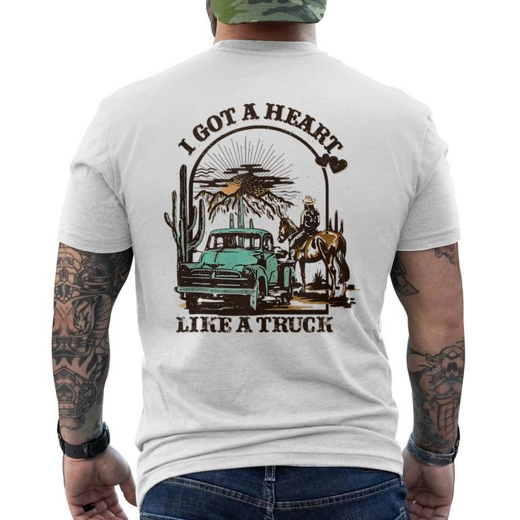 I Got A Heart Like A Truck Western Country Music Cowboy Men's T-shirt Back Print