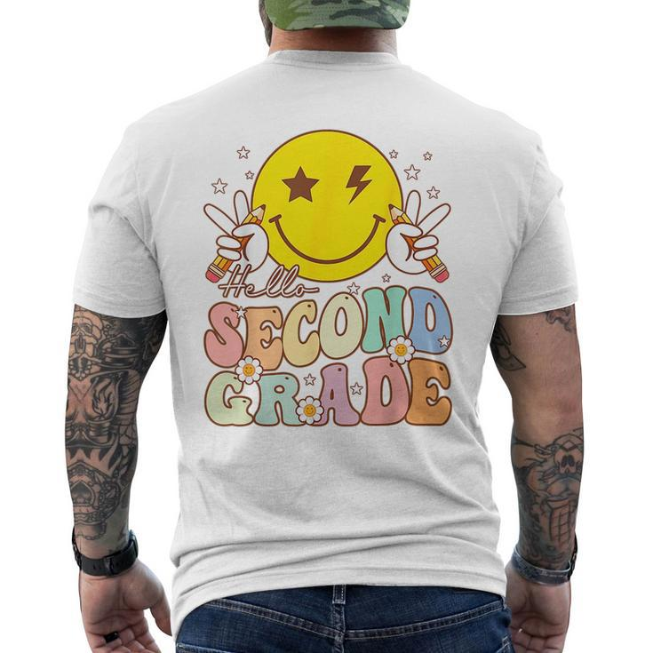 Hello Second Grade Funny Smile Face 2Nd Grade Back To School Mens Back Print T-shirt