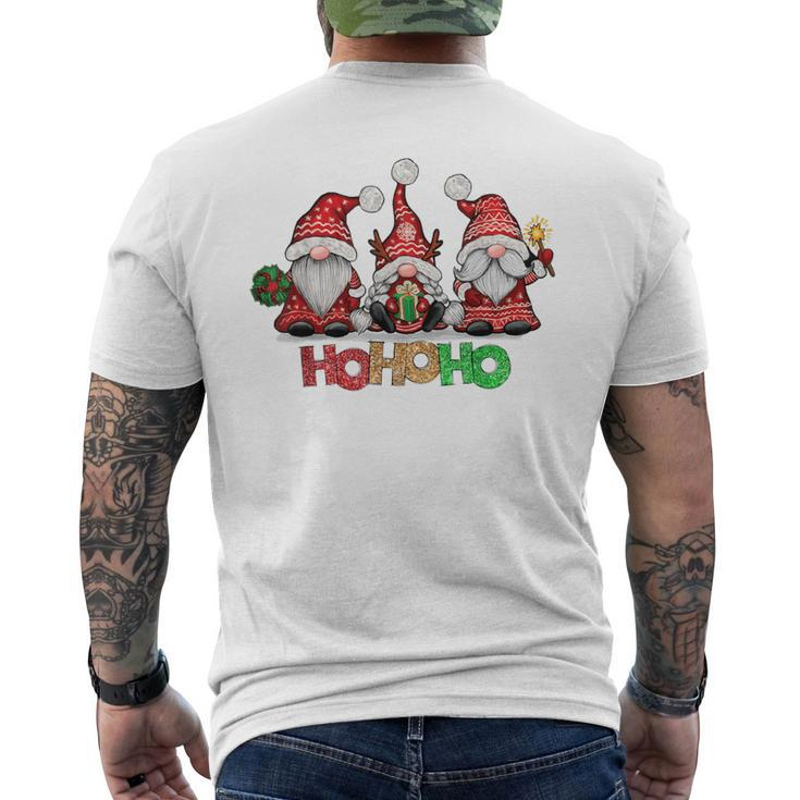 Ho Ho Ho Merry Christmas Santa Claus Gnome Reindeer Holidays Men's T-shirt Back Print
