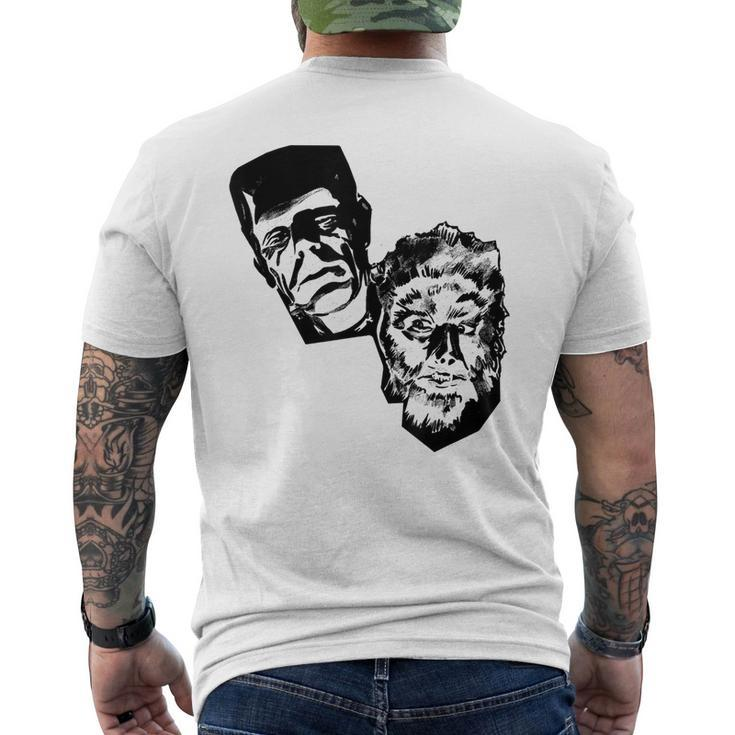 Horror Movie Monsters Werewolf Wolfman Frankenstein Mens Back Print T-shirt