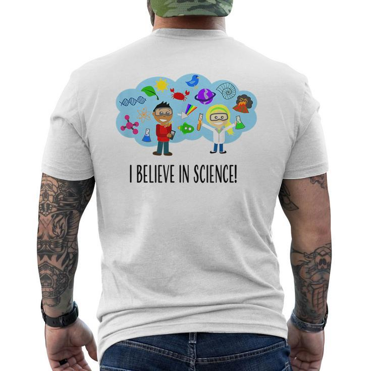 I Believe In Science Logic Scientists Fact Not Opinion  Mens Back Print T-shirt