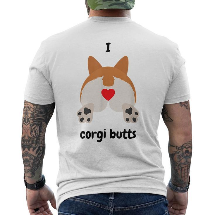 I Love Corgi Butts  Mens Back Print T-shirt