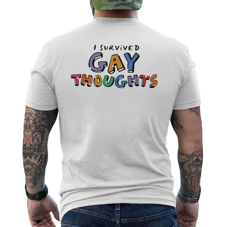 I Survived Gay Thoughts  Mens Back Print T-shirt