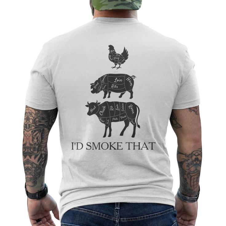 Id Smoke That Barbecue Grilling Bbq Smoker Men's Back Print T-shirt