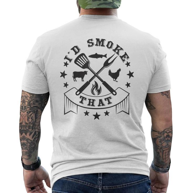 Id Smoke That Fish Bbq Retro Vintage Men's Back Print T-shirt