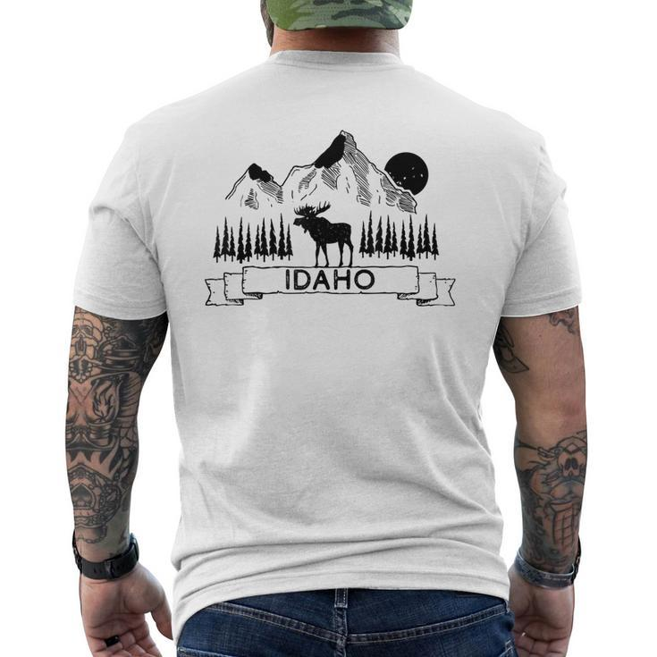 Idaho Mountain Moose Cool Idaho Souvenir Men's T-shirt Back Print