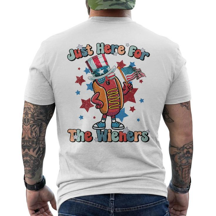 Im Just Here For The Wieners Hot Dog 4Th Of July  Men  Men's Crewneck Short Sleeve Back Print T-shirt