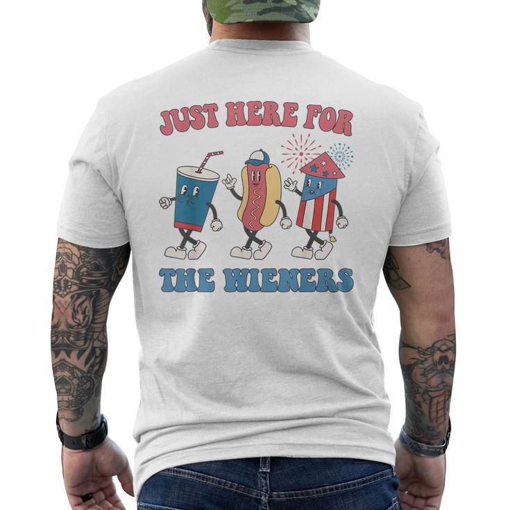 Im Just Here For The Wieners Lovers Funny 4Th Of July Party Mens Back Print T-shirt