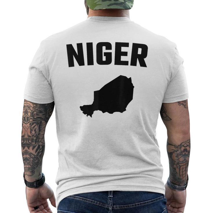 Isolated Black Silhouette Of A Map Of Niger Men's T-shirt Back Print