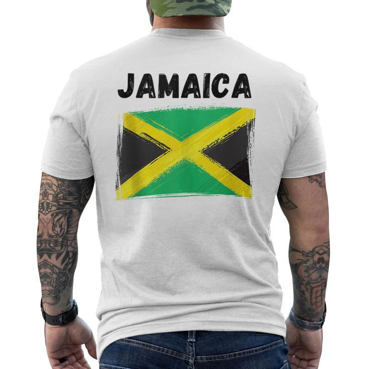 Jamaica Flag Holiday Vintage Grunge Jamaican Flag  Mens Back Print T-shirt