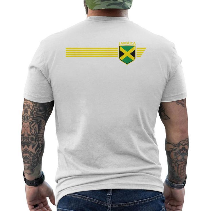 Jamaica Flag Jamaican Vintage Athletic Throwback Souvenir  Mens Back Print T-shirt