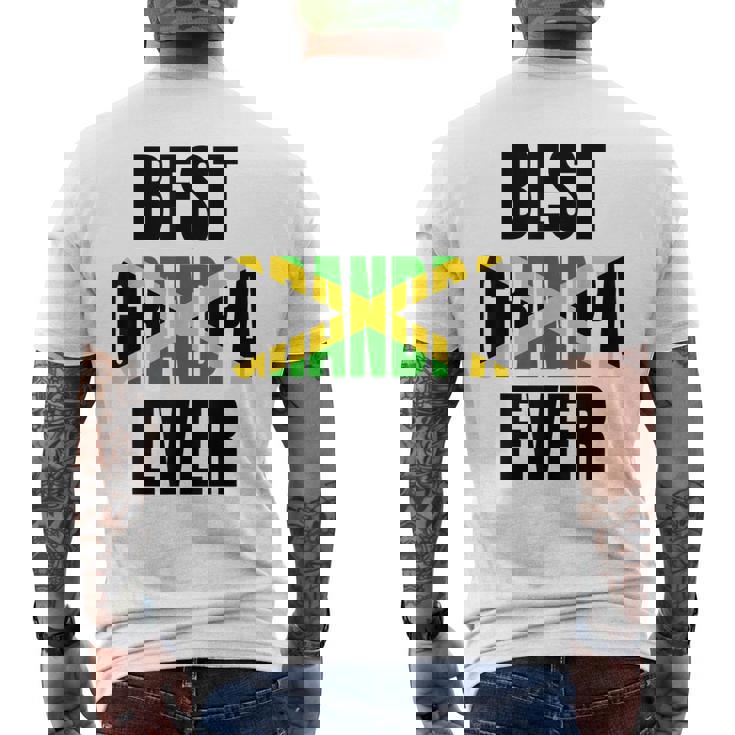 Jamaican Grandpa Dad Uncle Birthday Jamaica Flag Men's Back Print T-shirt