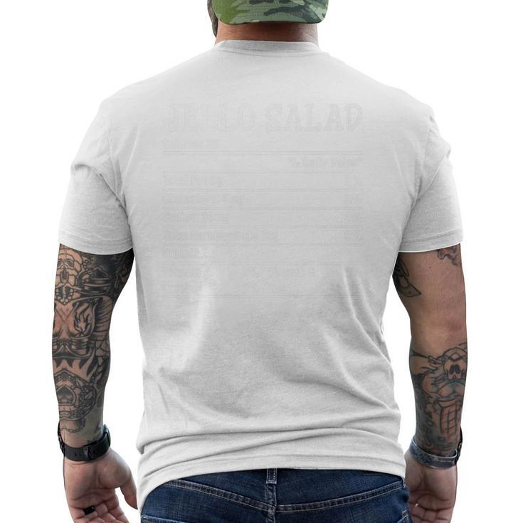 Jello Salad Nutrition Thanksgiving Costume Food Facts Xmas Men's T-shirt Back Print