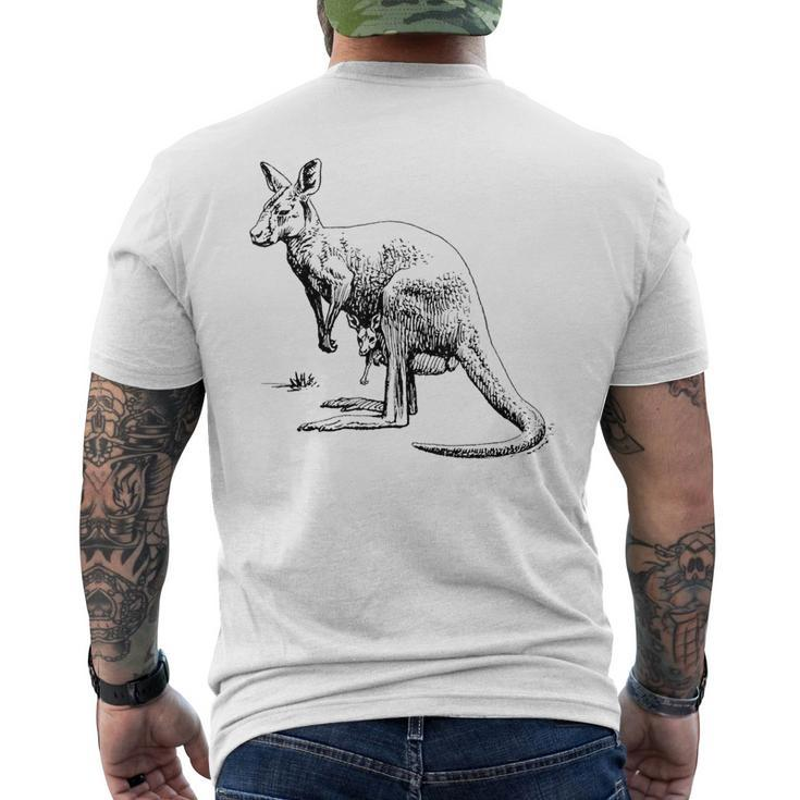 Kangaroo Graphic  Marsupial Australian Animals  Mens Back Print T-shirt