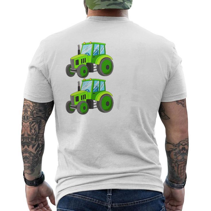 Kids 2Nd Birthday Boy Two Tractors Kids Toddler Farming Birthday  Mens Back Print T-shirt