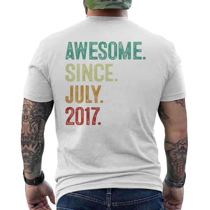 Kids 6 Year Old Awesome Since July 2017 6Th Birthday Mens Back Print T-shirt