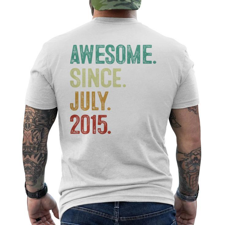 Kids 8 Year Old Awesome Since July 2015 8Th Birthday  Mens Back Print T-shirt
