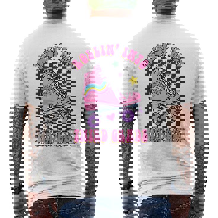 Kids Back To School Skating Rollin Into Third 3Rd Grade  3Rd Grade Funny Gifts Mens Back Print T-shirt