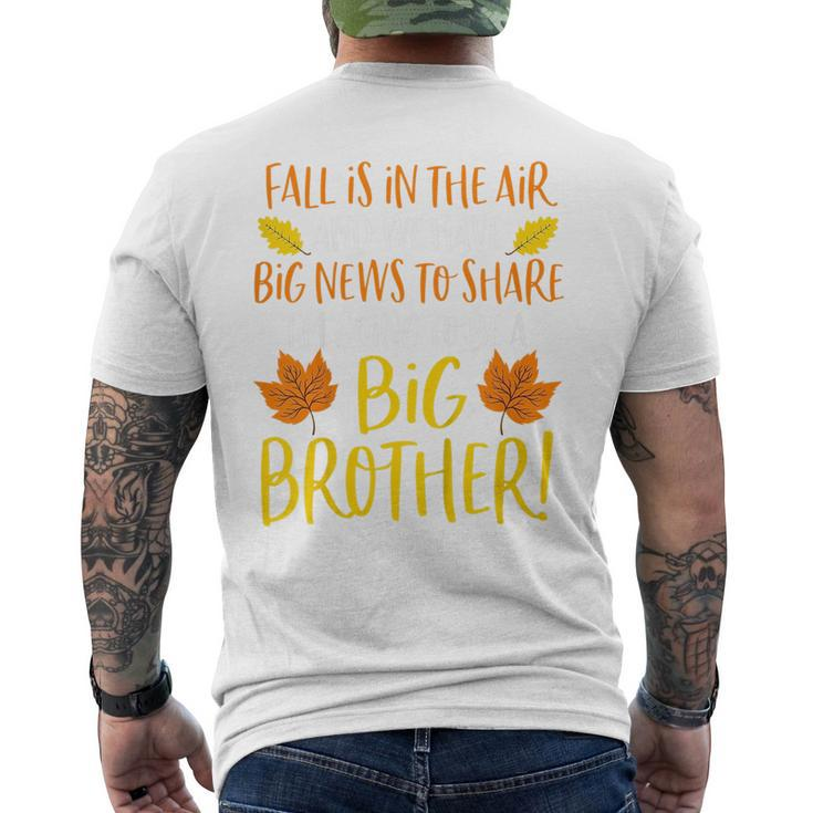 Kids Big Brother Fall Pregnancy Announcement  Autumn Baby 2 Mens Back Print T-shirt