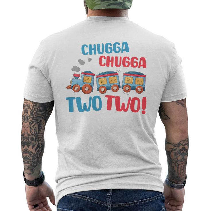 Kids Birthday 2 Year Old Gifts Chugga Two Two Party Theme Trains  Mens Back Print T-shirt