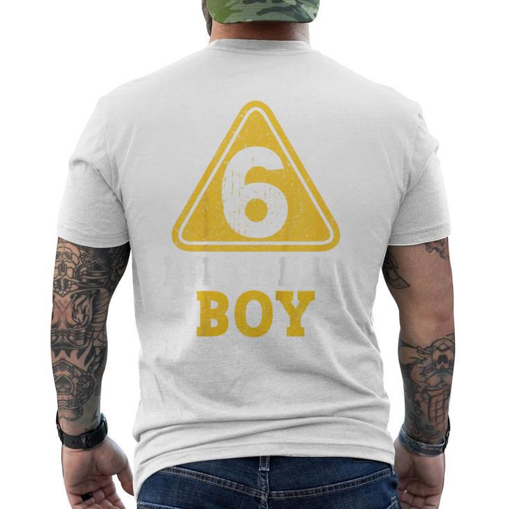 Kids Birthday Boy 6 Six Construction Sign 6Th Birthday  Mens Back Print T-shirt