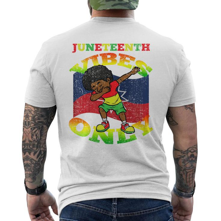 Kids Dabbing Boy Junenth Black History Melanin African Kids  Mens Back Print T-shirt