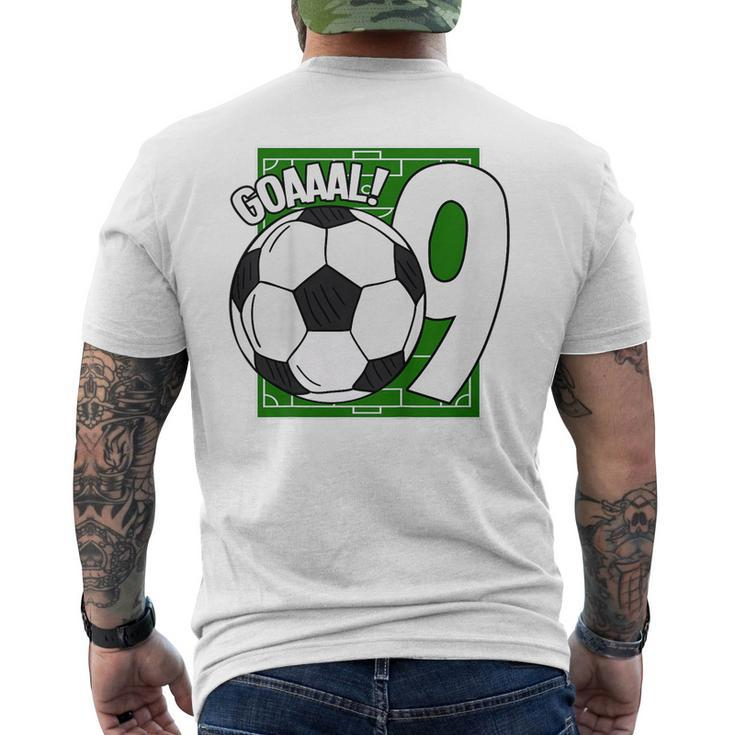 Kids Goaaal 9Th Birthday 9 Year Old Soccer Player  Mens Back Print T-shirt