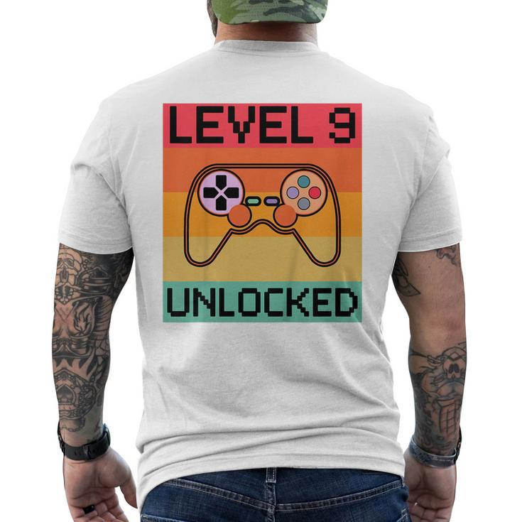 Kids Level 9 Unlocked - Video Gamer - 9Th Birthday Gaming Gift  Mens Back Print T-shirt